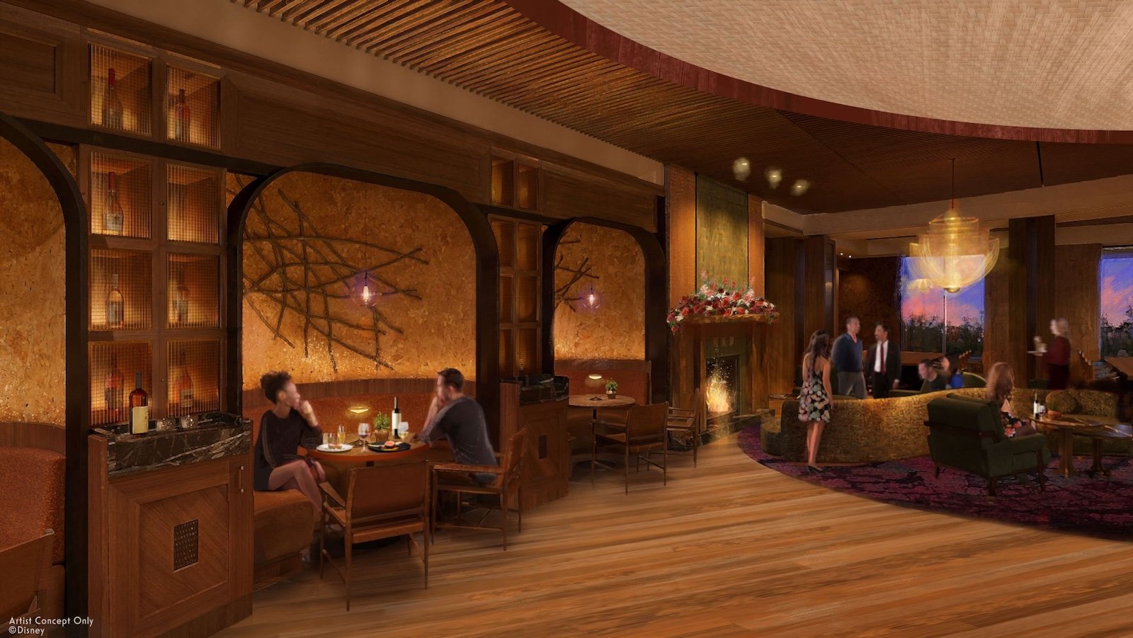 Napa Rose bar and lounge seating area concept art