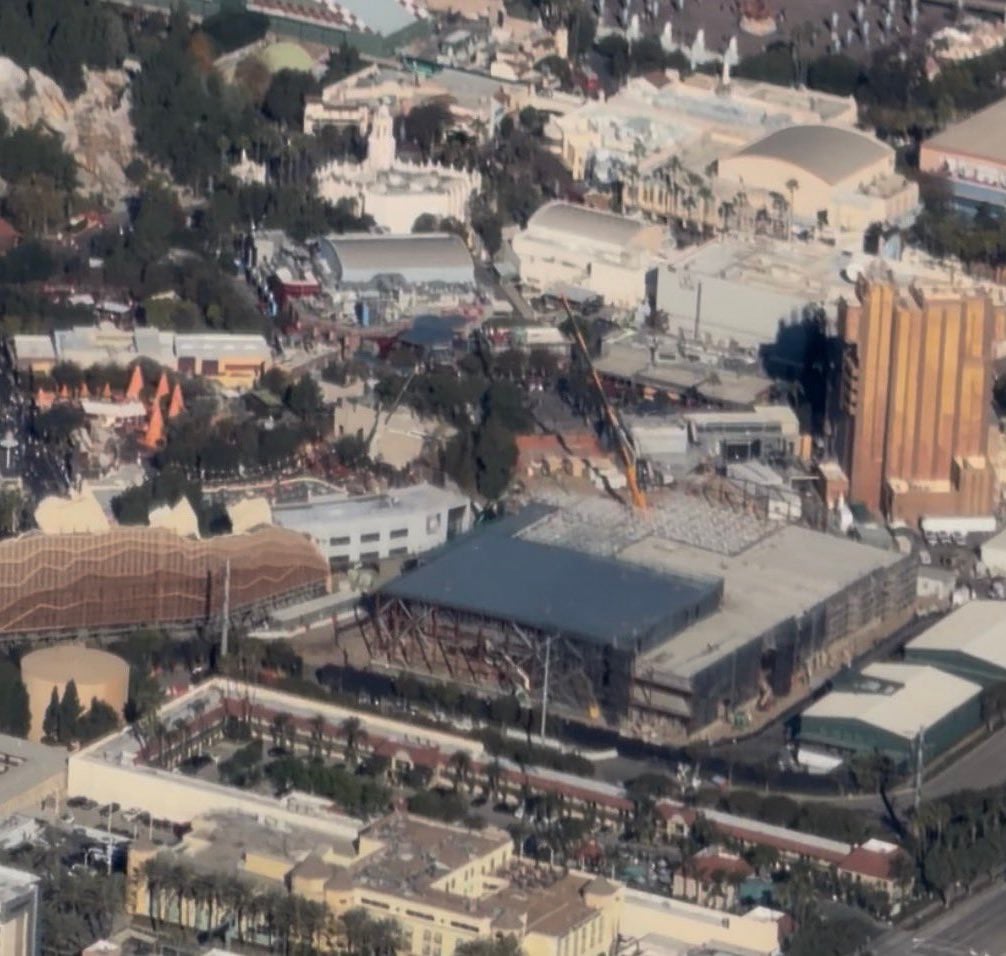 avengers campus aerial construction