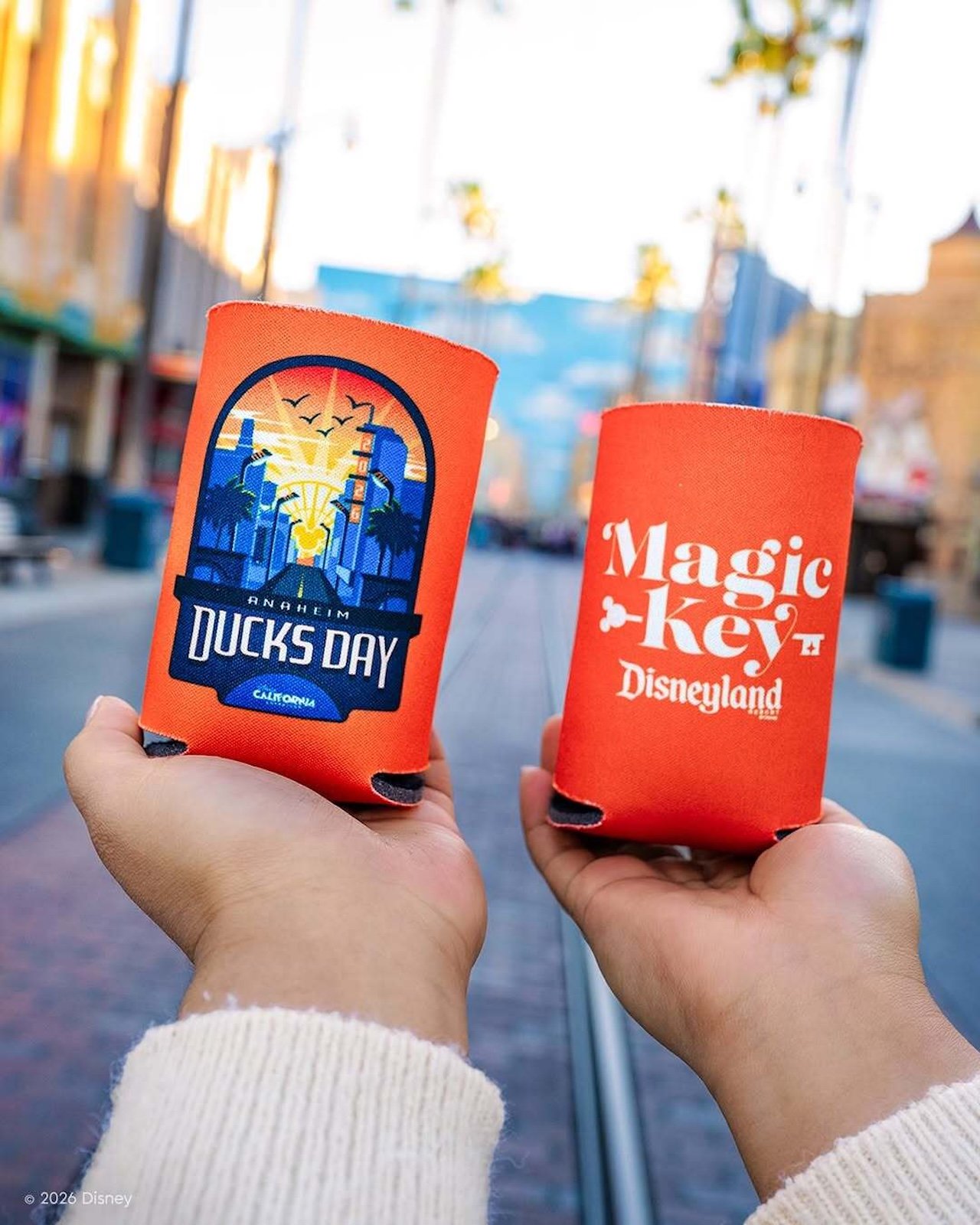 commemorative Anaheim Ducks Day beverage holder