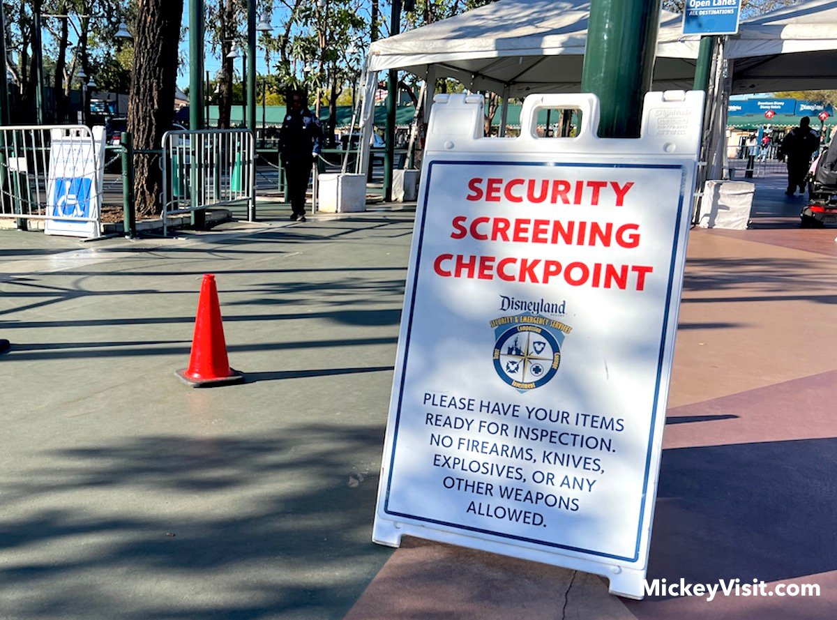 disneyland security entrance sign