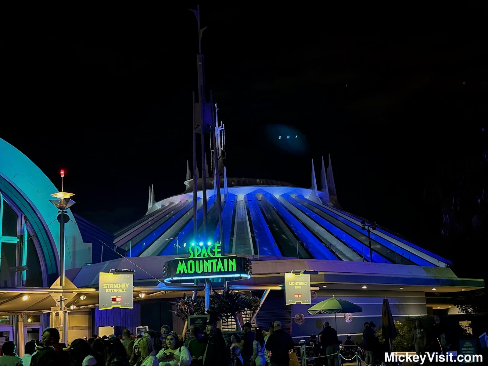 Space Mountain at nighttime Magic Kingdom