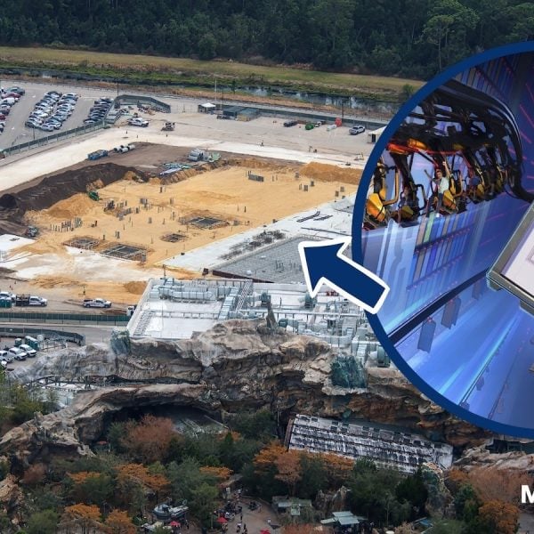 Monsters Inc roller coaster construction