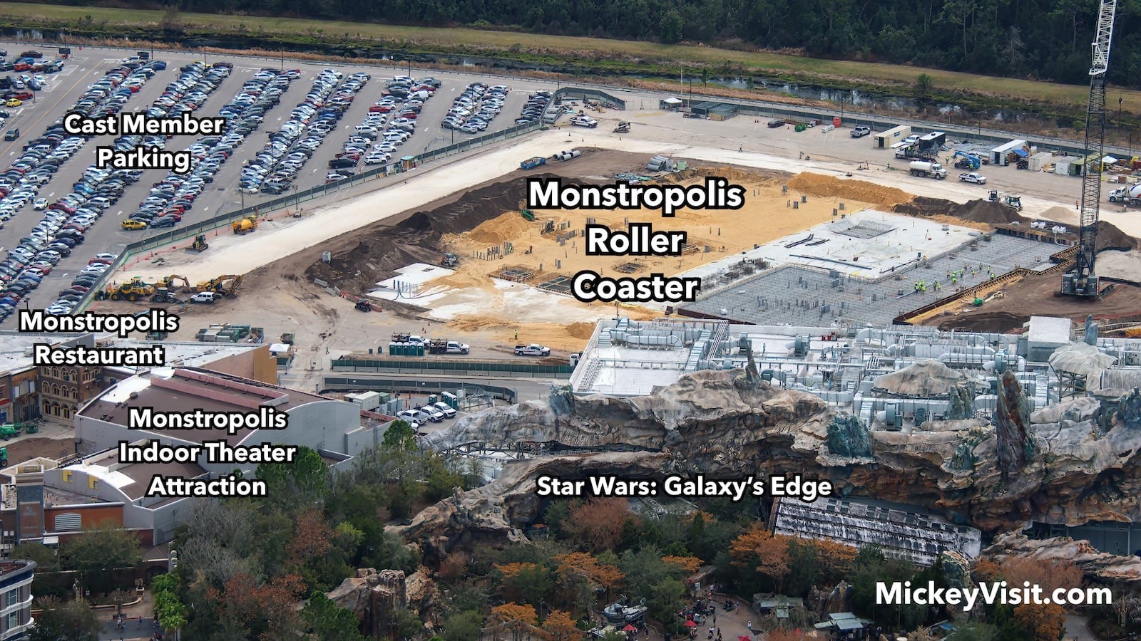 Monstropolis roller coaster construction