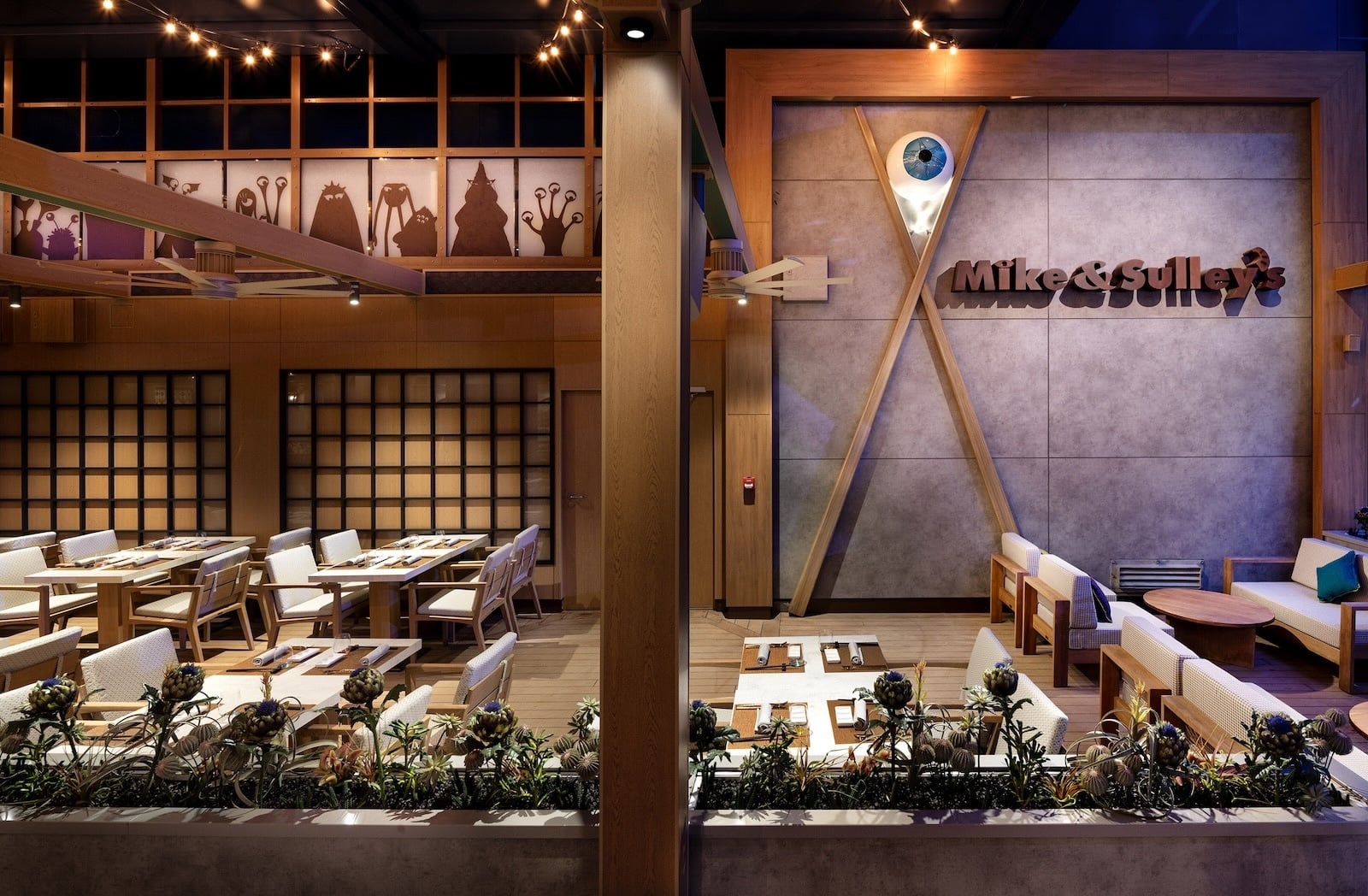 Outdoor dining 01 - Mike Sulley’s Flavors of Asia - Monsters Inc restaurant - Disney Adventure cruise ship dining