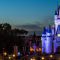 Nighttime view of Cinderella's Castle in Magic Kingdom at Walt Disney World