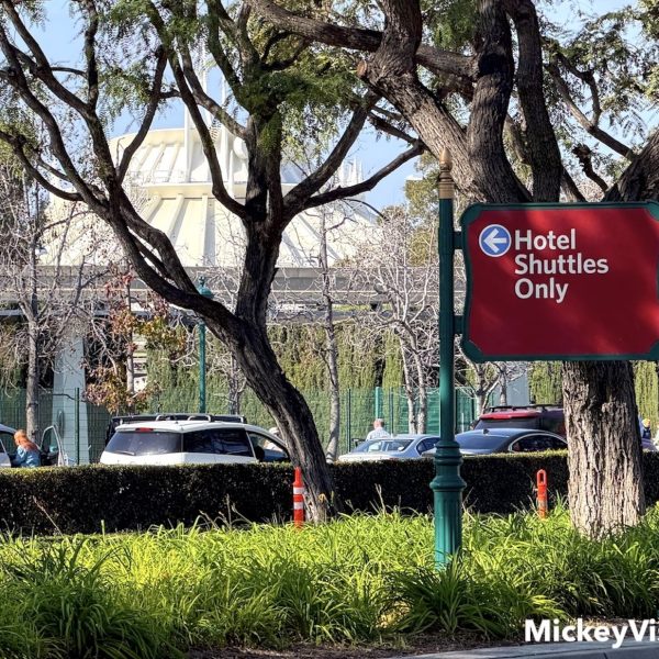 Disneyland shuttle service sign