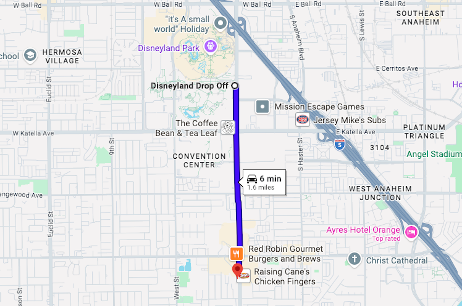 new Disneyland shuttle service route