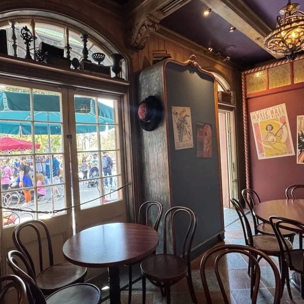 View of the inside of the new Disneyland Seating area