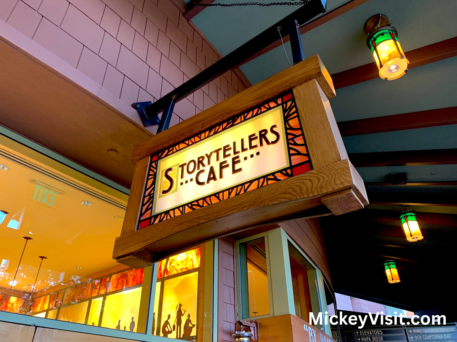 Sign for Storyteller's Cafe restaurant