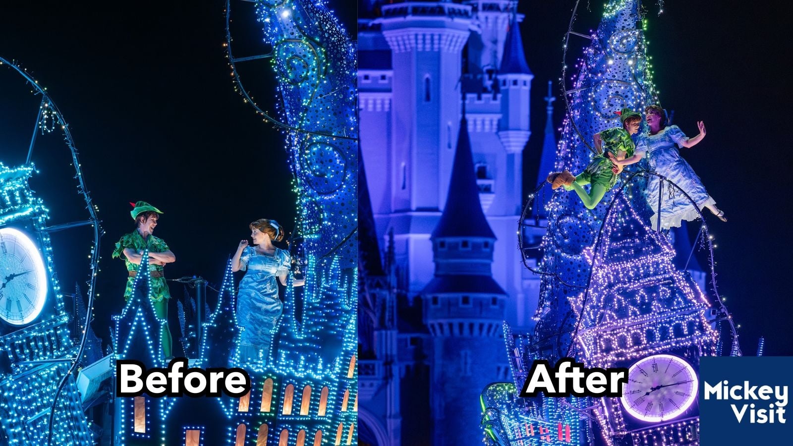 Peter Pan and Wendy flying