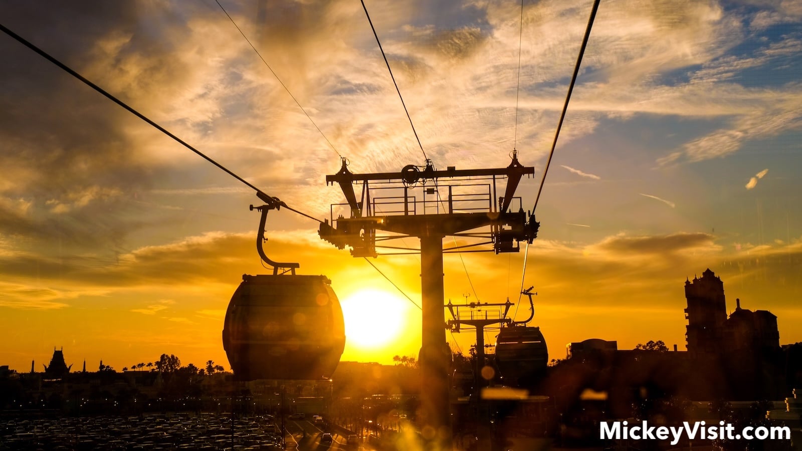 Disney Skyliner at sunset