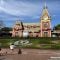 Disneyland Main Street train station and Mickey floral