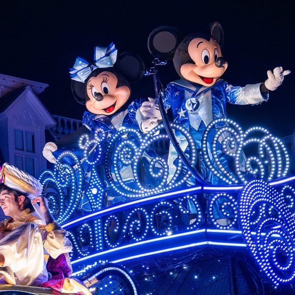 Jasmine, Aladdin, Minnie, and Mickey