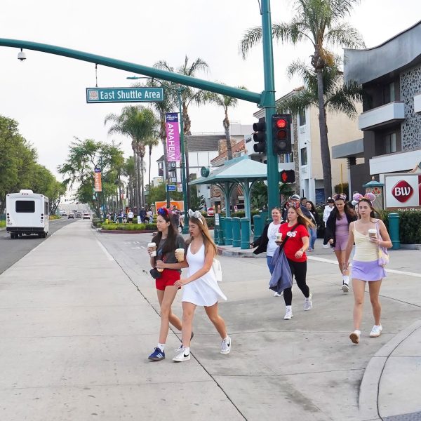 new Disneyland shuttle guests walking