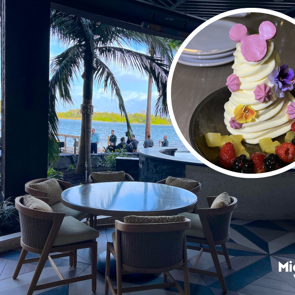 Wailulu Bar & Grill Disney's Polynesian view and dessert