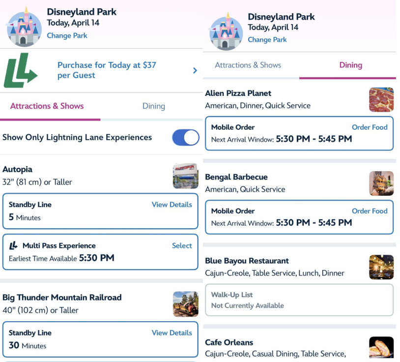 Disneyland app