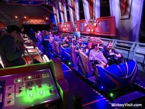 Guardians of the Galaxy Cosmic Rewind ride vehicles at EPCOT