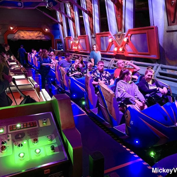 Guardians of the Galaxy Cosmic Rewind ride vehicles at EPCOT