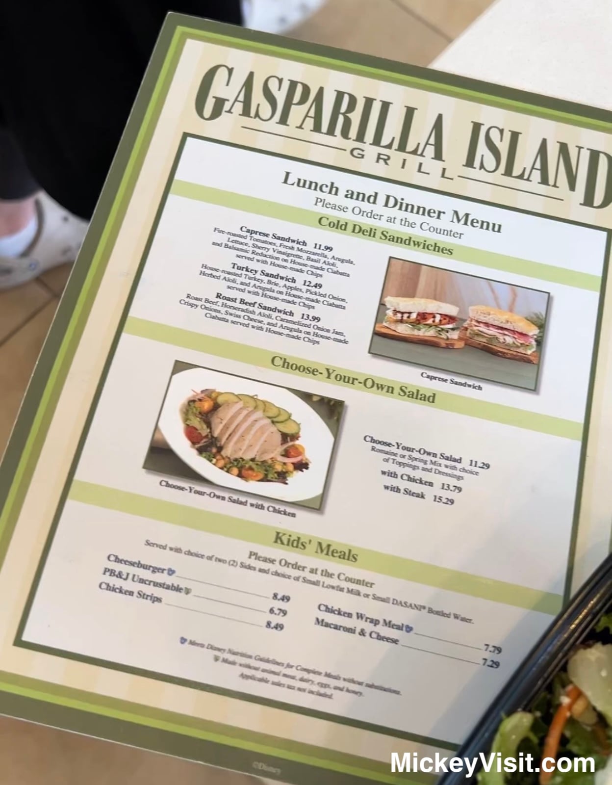 Gasparilla Island Grill at Grand Floridian menu
