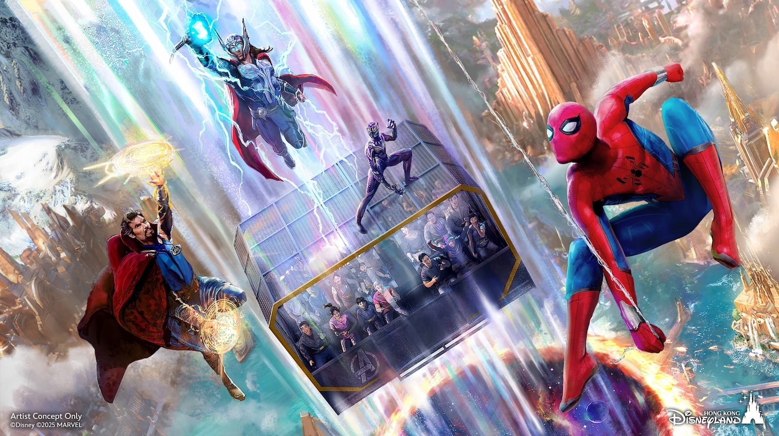 Marvel drop ride
