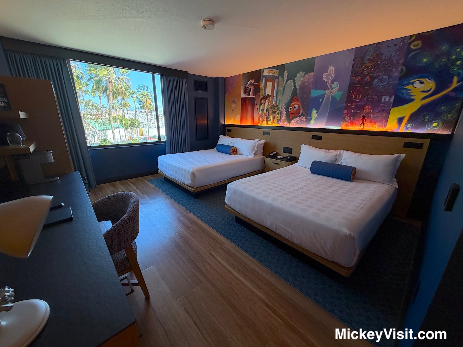 Pixar Place Hotel guest room two Queen beds