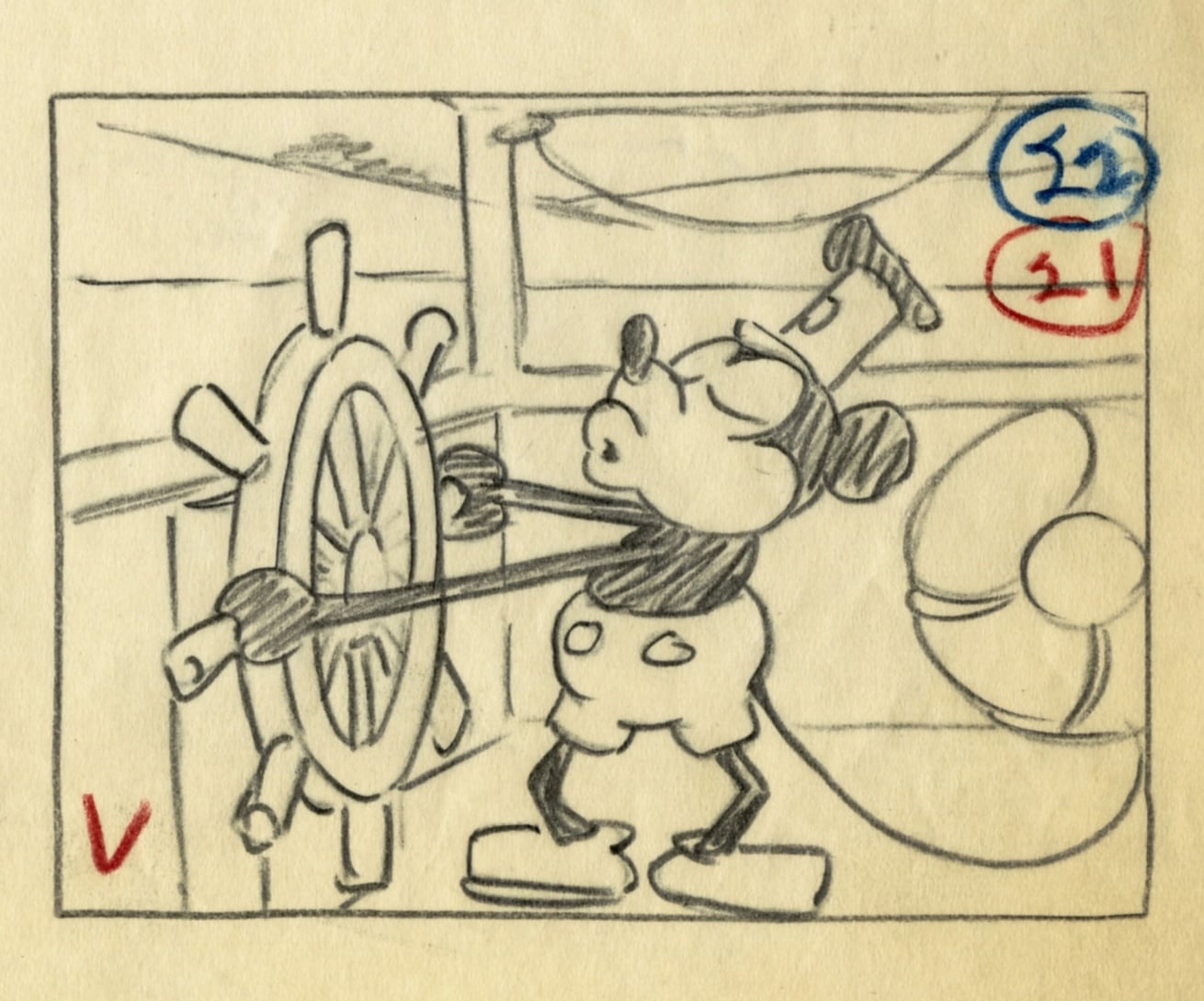 Steamboat Willie storyboard