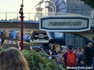Disneyland Tomorrowland entrance sign