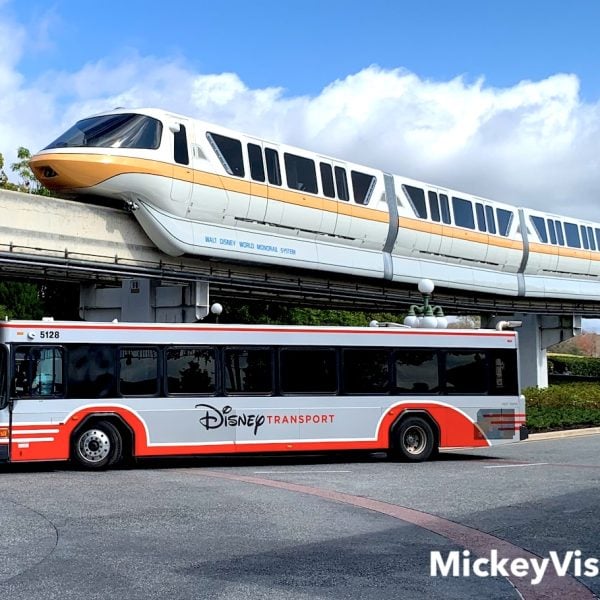 disney world monorail and bus