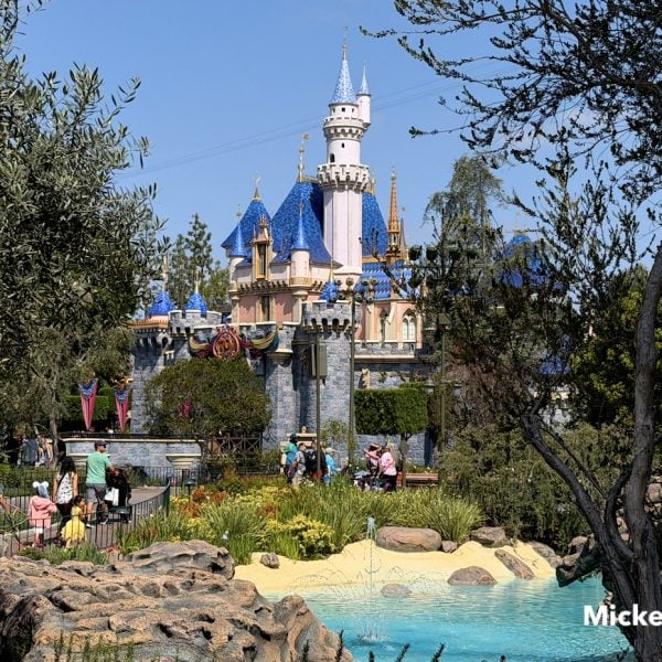 disneyland castle seen from tomorrowland