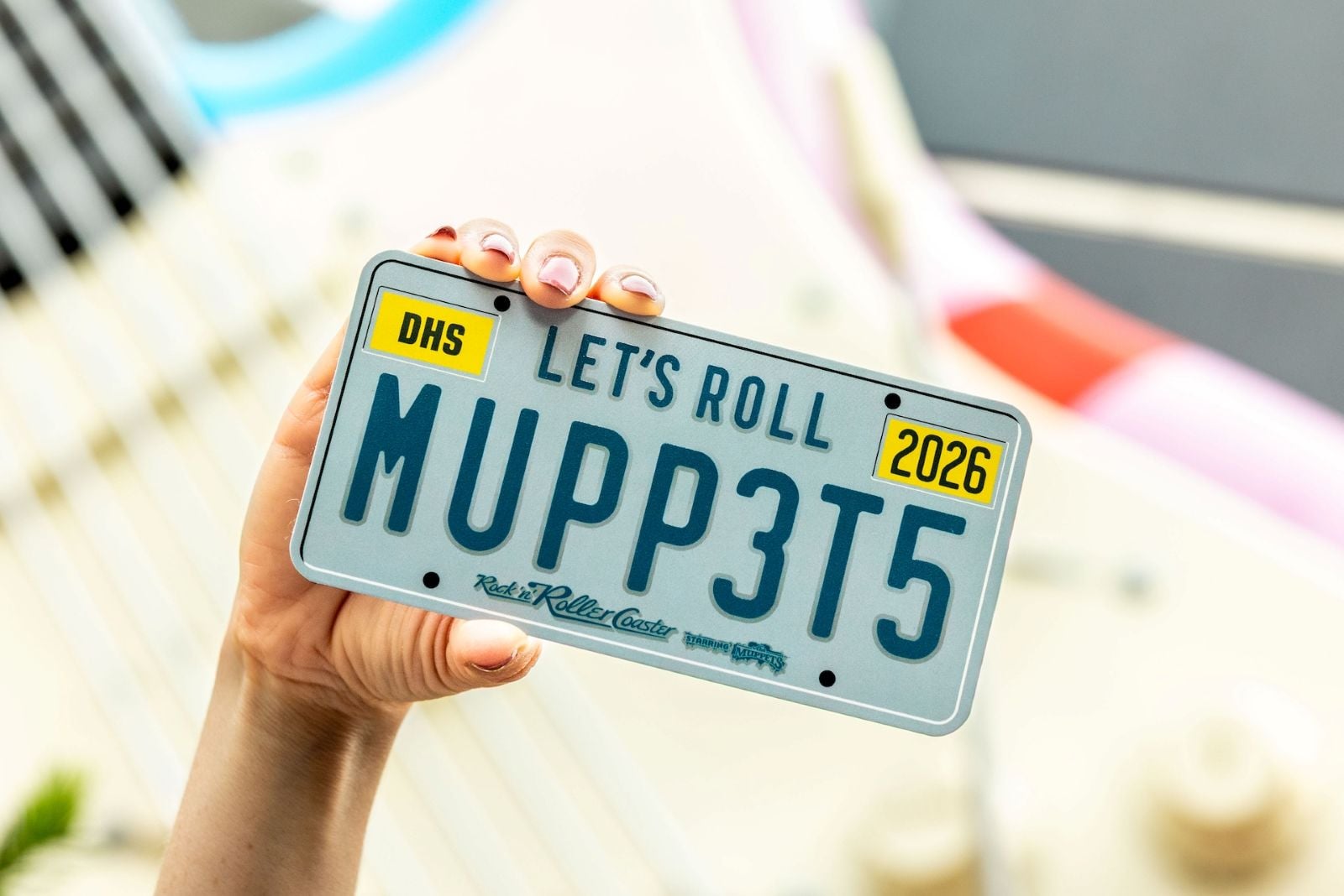 License plate shaped magnet inspired by the Muppets