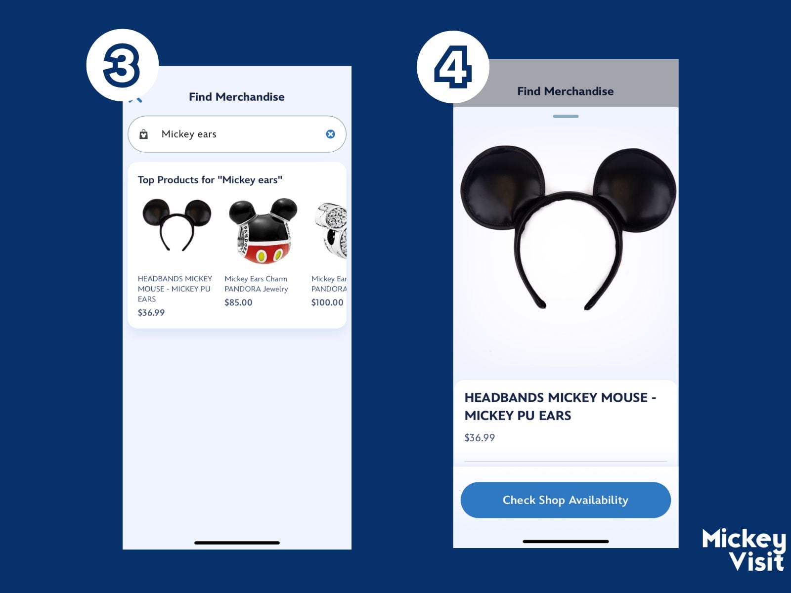Find Merchandise test screen interface