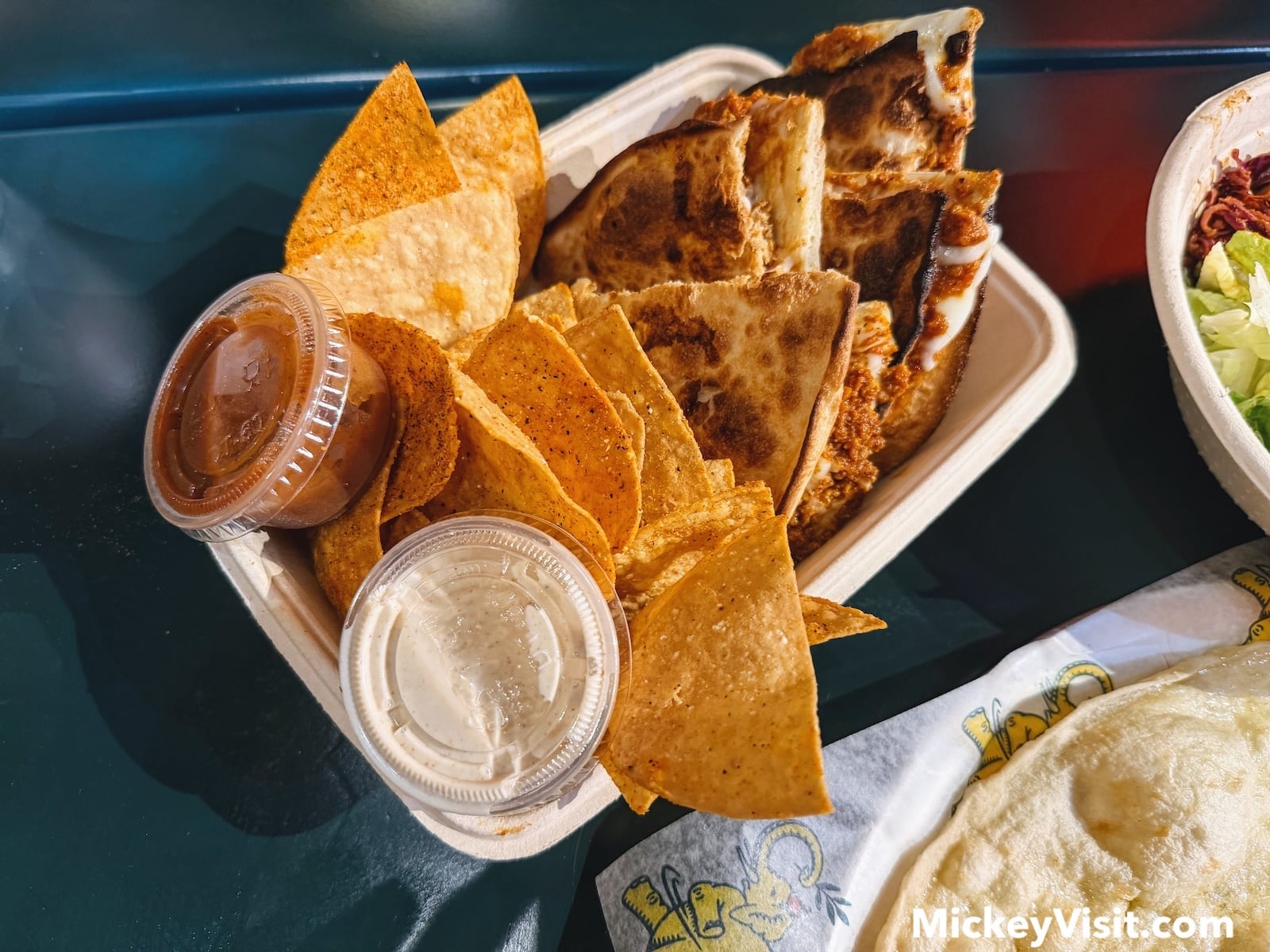 Quesadilla and chips