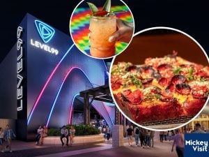 Level99 pizza, drink