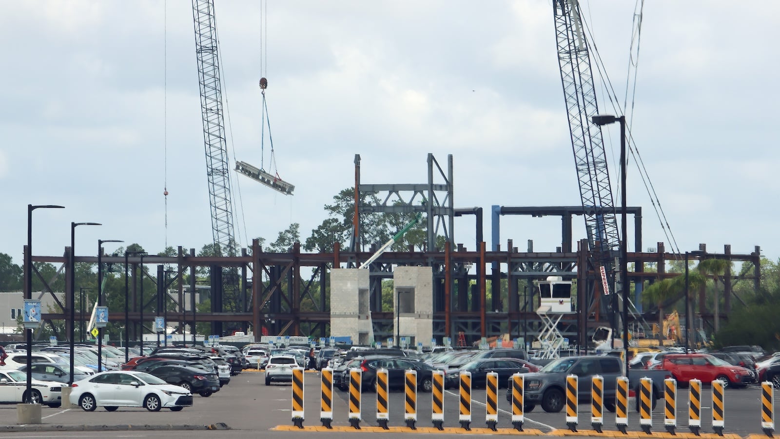 Monsters Inc roller coaster construction