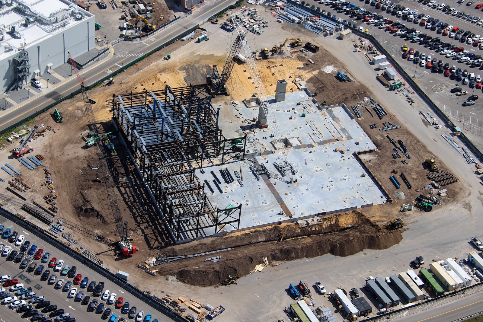 Monsters Inc roller coaster construction