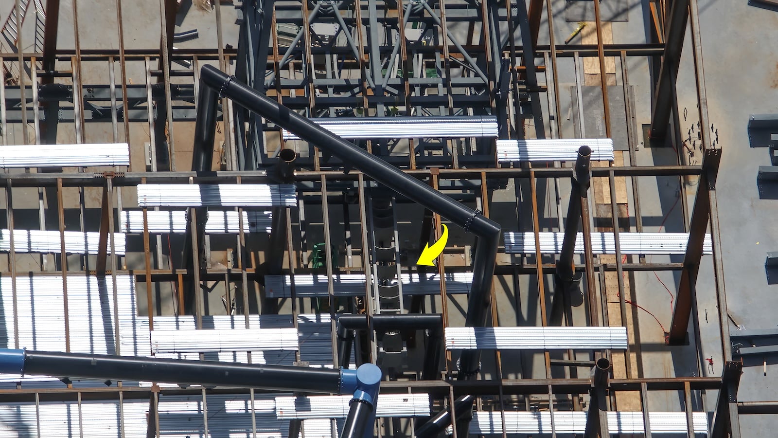 Monsters Inc roller coaster construction