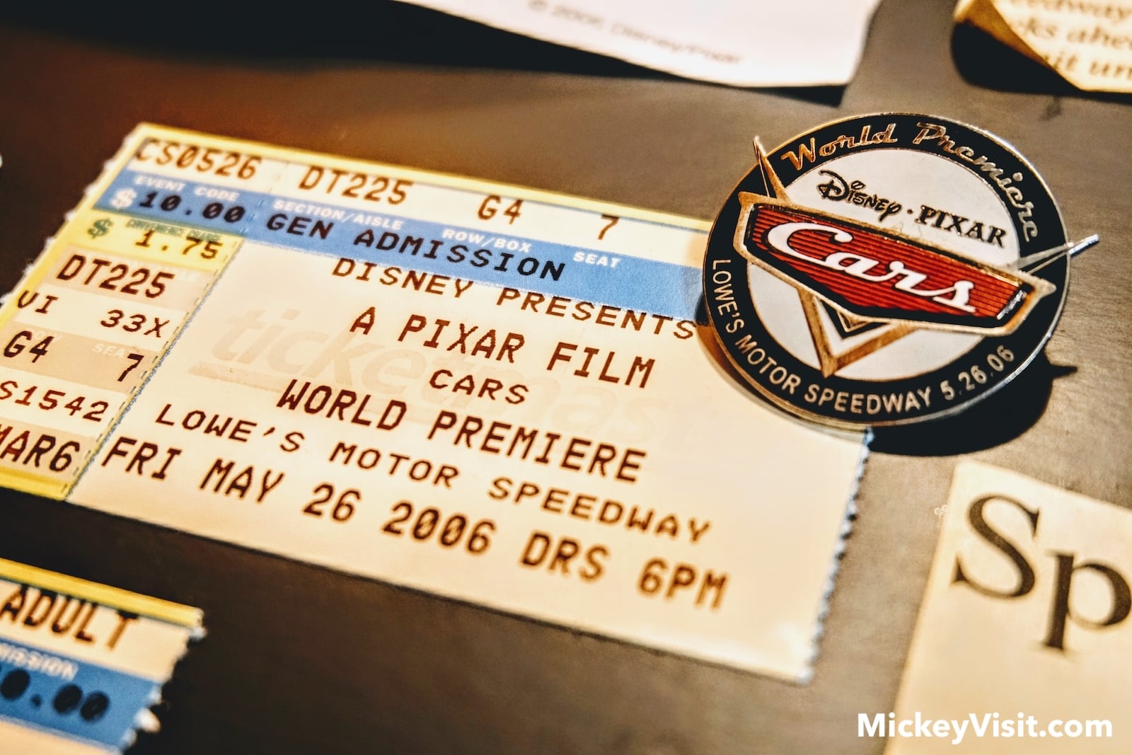 Cars movie ticket