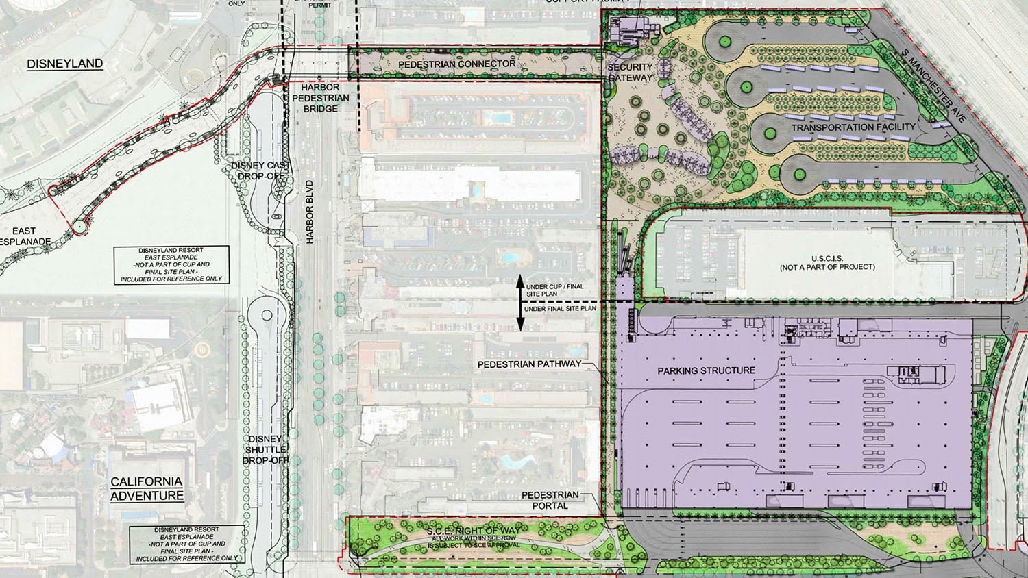 disneyland parking structure aerial look