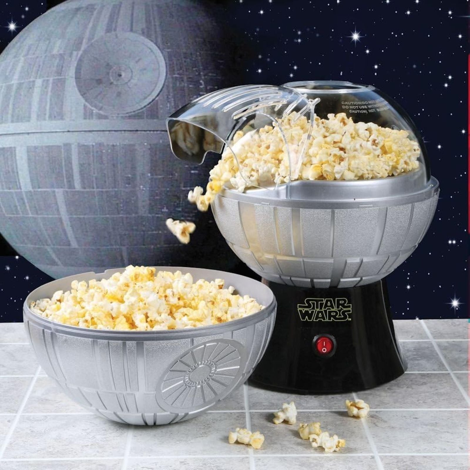 Death Star themed popcorn maker