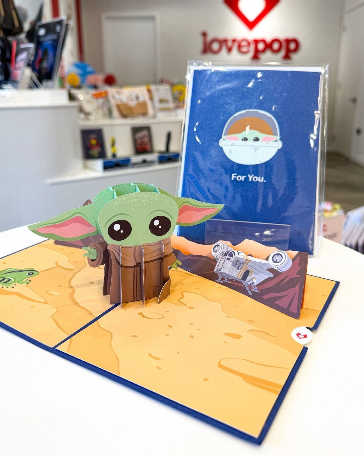 Pop up Grogu card from Lovepop