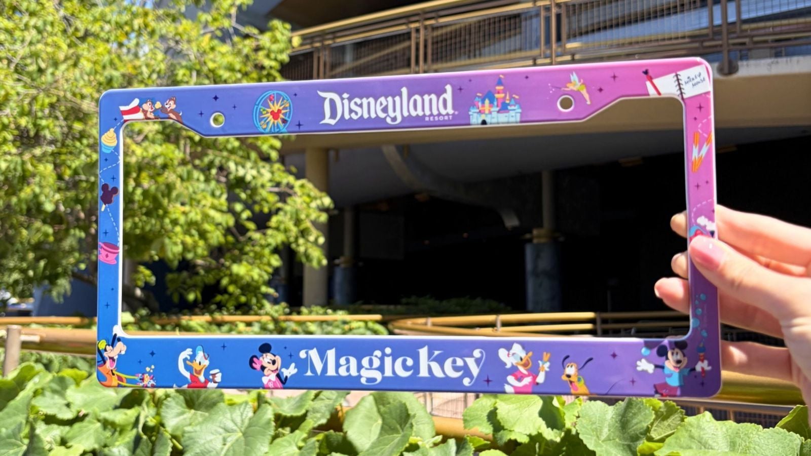 New Disneyland license plate frame for Magic Key holders