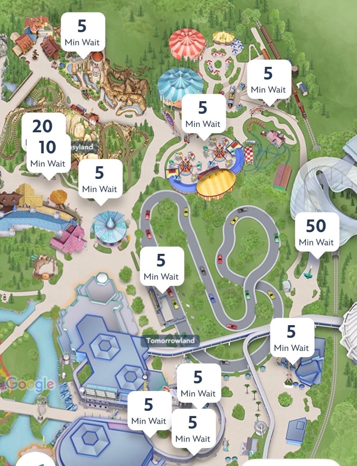 wait times at Magic Kingdom Disney World app