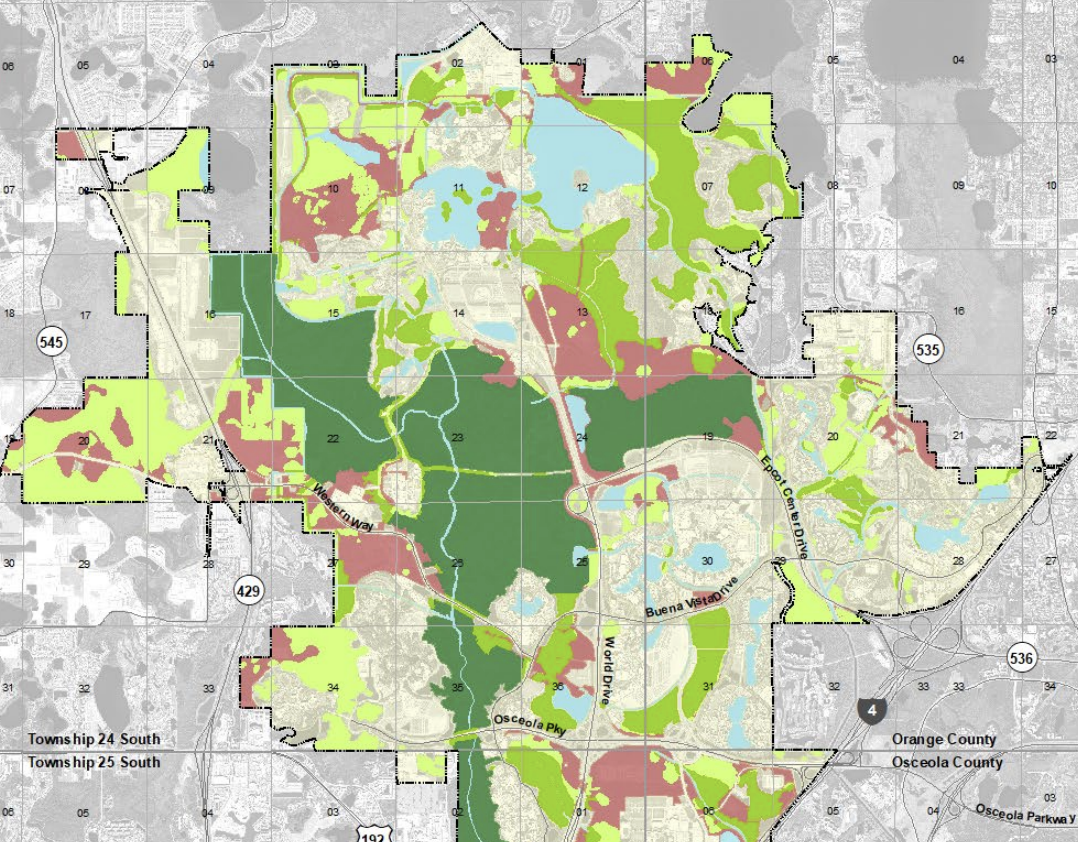 Central Florida Tourism Oversight map