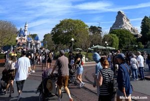 Disneyland Main Street hub castle and Matterhorn