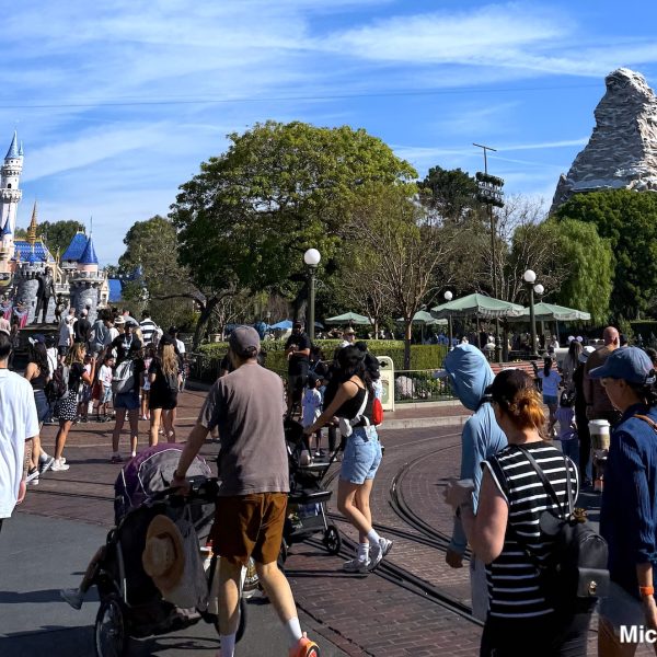 Disneyland Main Street hub castle and Matterhorn