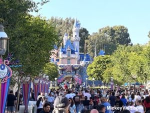 Disneyland crowds in front of castle