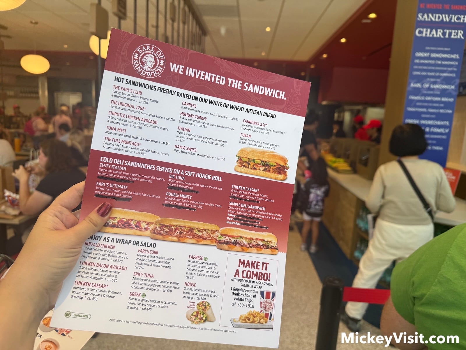 Earl of Sandwich menu