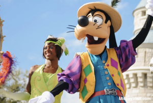 Goofy and Tiana at Magic Kingdom