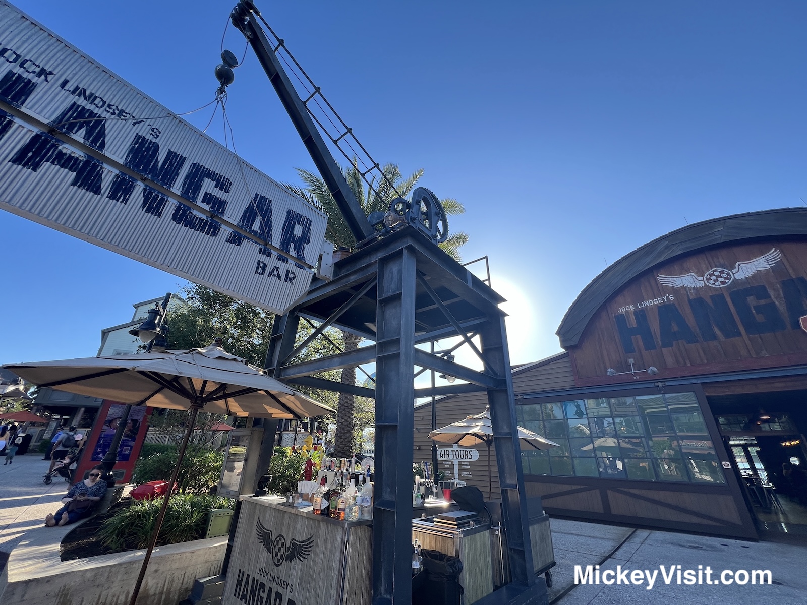 Jock Lindsey's Hangar Bar entrance sign