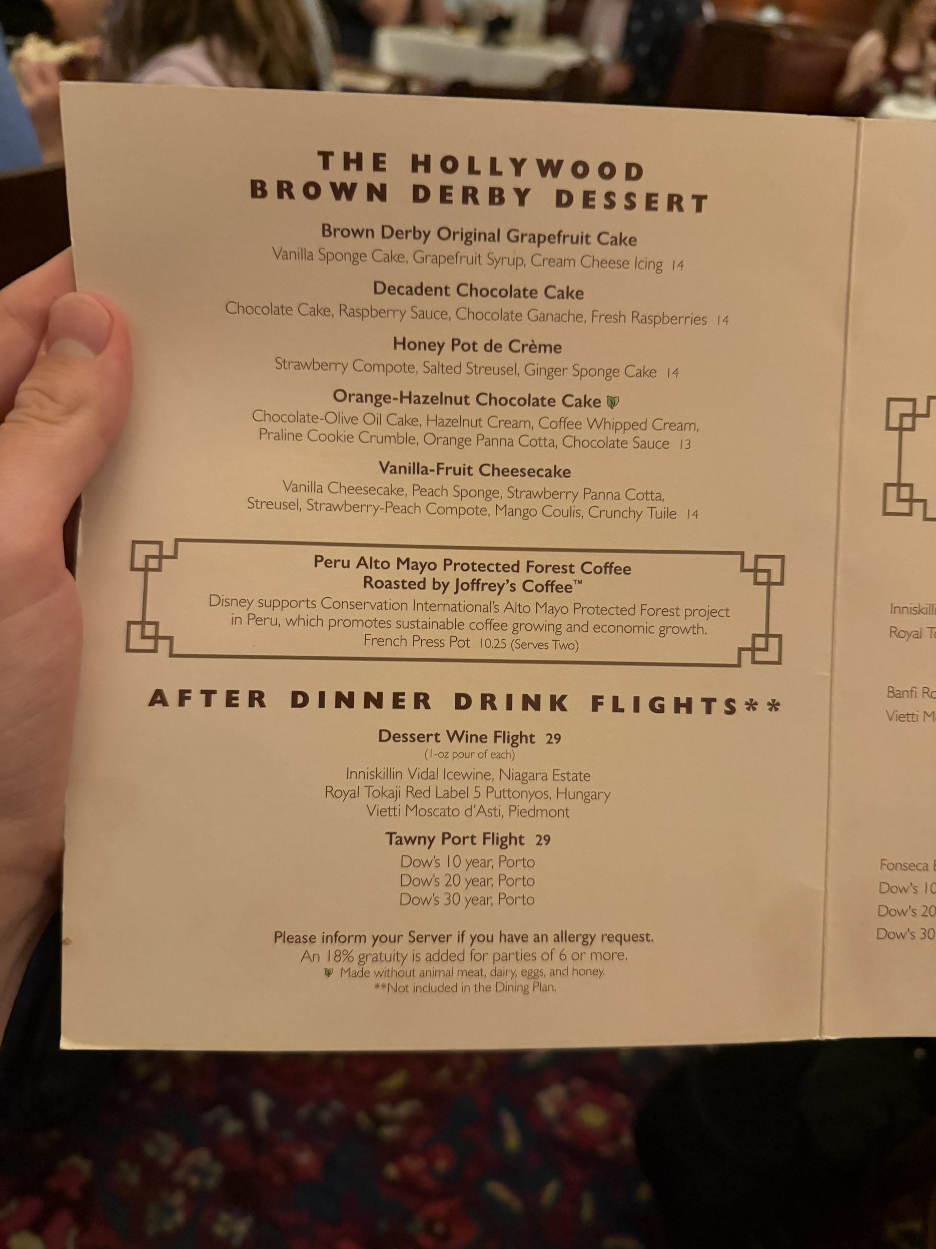 Hollywood Brown Derby menu